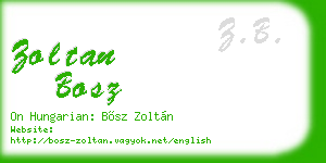 zoltan bosz business card